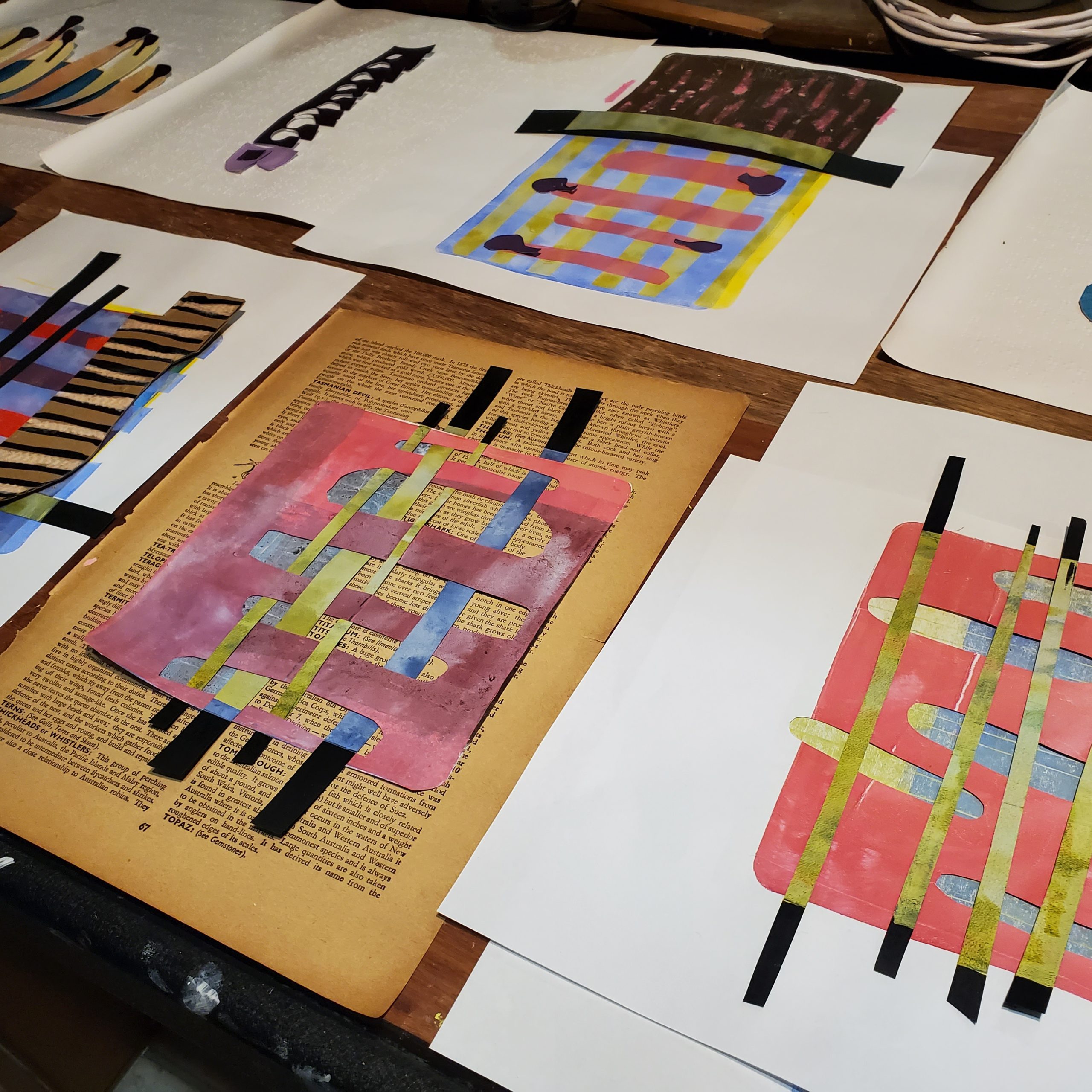 Multiple assemblage awaiting gluing.